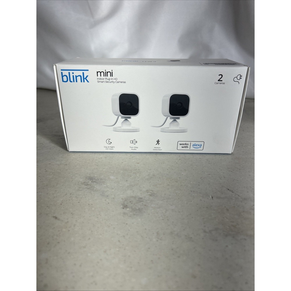 Blink Mini Indoor 1080p Smart WiFi NEW Security Camera 2-Pack Wired SEALED✅